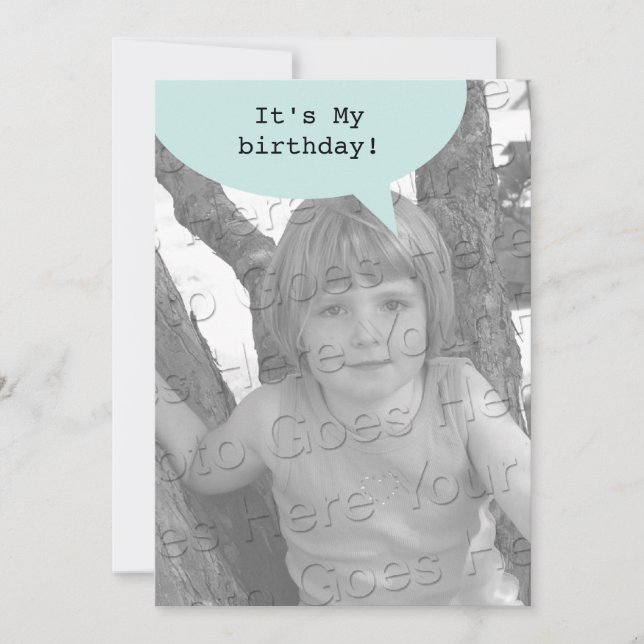 Birthday Quote Bubble Invitation (Front)