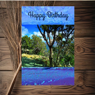 Birthday Quote Trees Sky Blue Nature Photography Card