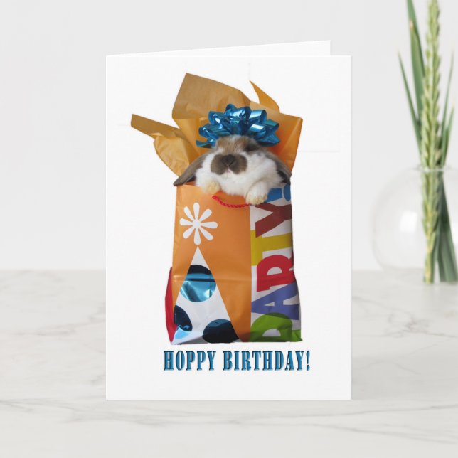 Birthday rabbit greeting card (Front)