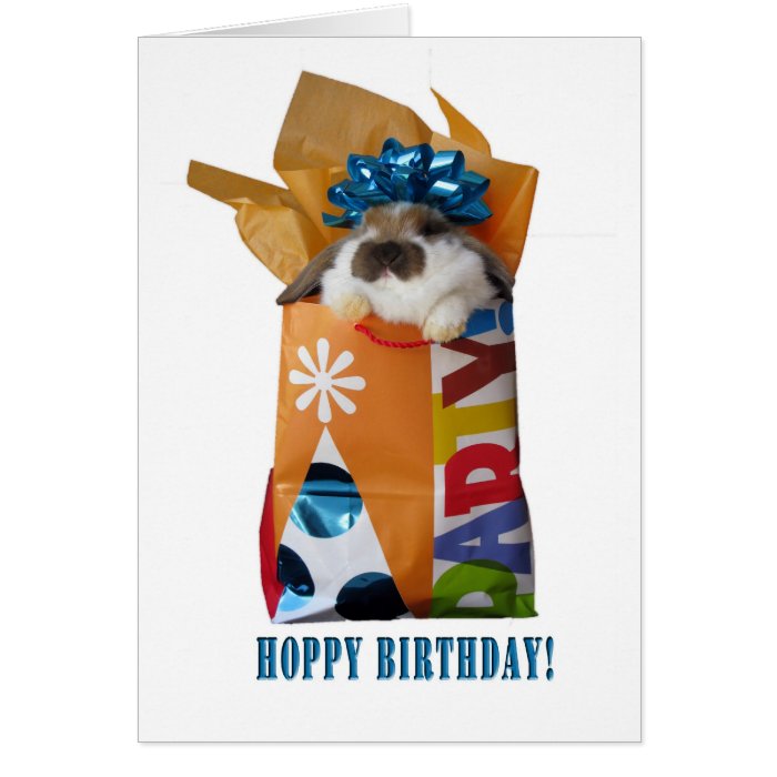 Birthday rabbit greeting card