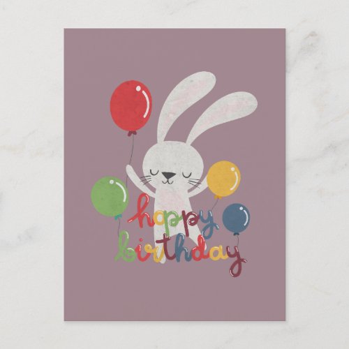 Birthday Rabbit Pun Hoppy Birthday Postcard