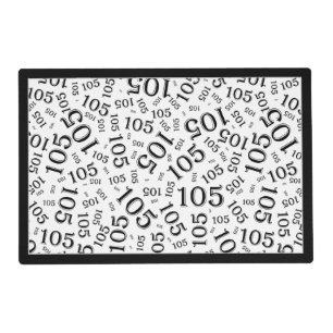 Birthday Random Number Pattern Black/White Placemat