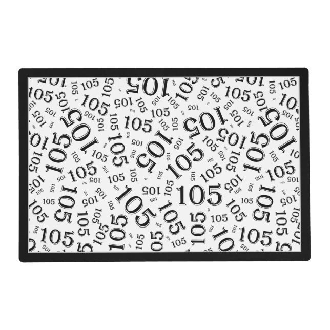 Birthday Random Number Pattern Black/White Placemat (Front)