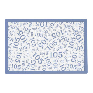 Birthday Random Number Pattern Blue/White Placemat
