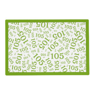 Birthday Random Number Pattern Green/White Placemat