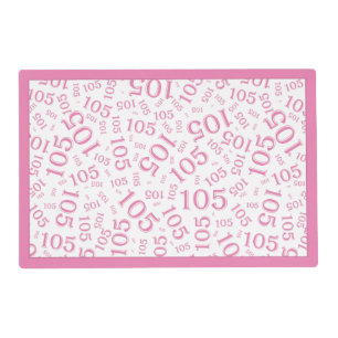Birthday Random Number Pattern Pink/White Placemat