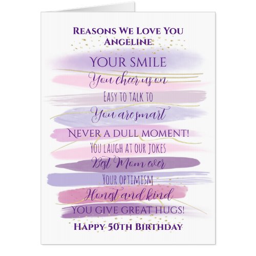 Birthday Reasons We Love You Oversized Card