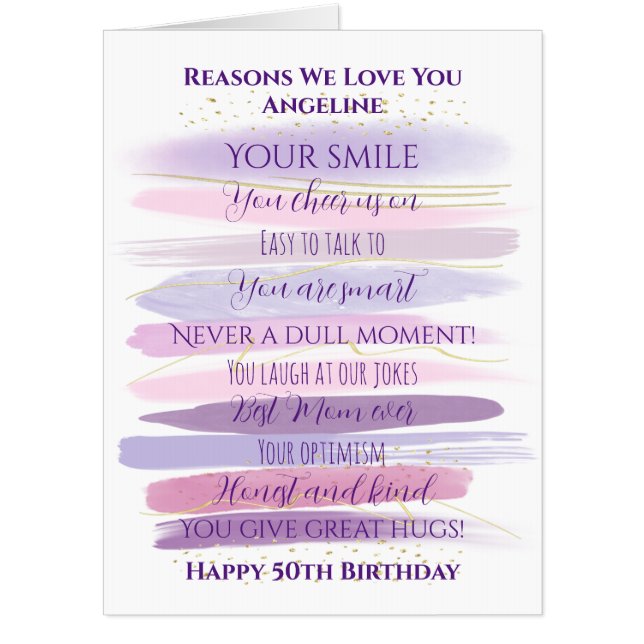 Birthday Reasons We Love You Oversized Card (Front)