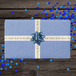 Birthday Red blue Birds Branches Yellow Flowers Satin Ribbon