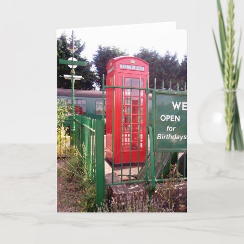 Birthday Red British Telephone Kiosk Card