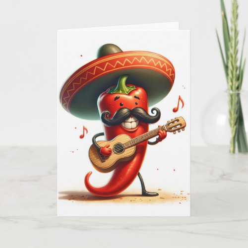 Birthday Red Chili Pepper Musician Card