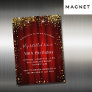 Birthday red gold sparkles movie theater luxury magnetic invitation