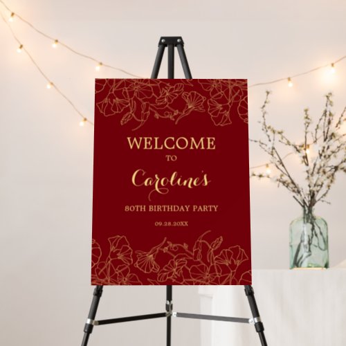 Birthday Red Gold Welcome Foam Board