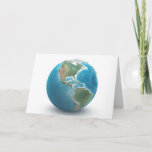 Birthday Red Heart On Planet Earth Card<br><div class="desc">World globe on white with red heart for birthday.
Red heart can be placed anywhere on the earth's photo.</div>