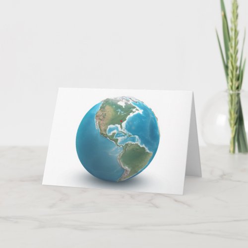 Birthday Red Heart On Planet Earth Card