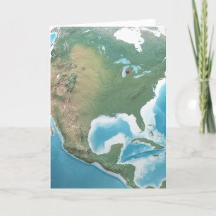 Birthday Red Heart On Planet Earth Card