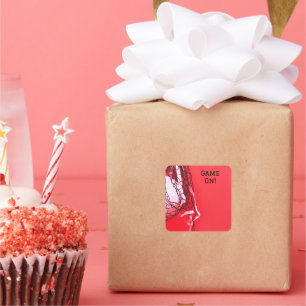  Birthday Red Net & Volleyball  Square Sticker