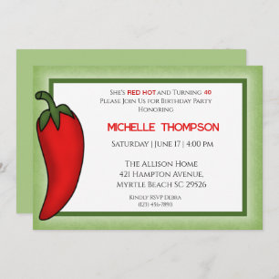 Birthday Red Pepper Any Age Invitations
