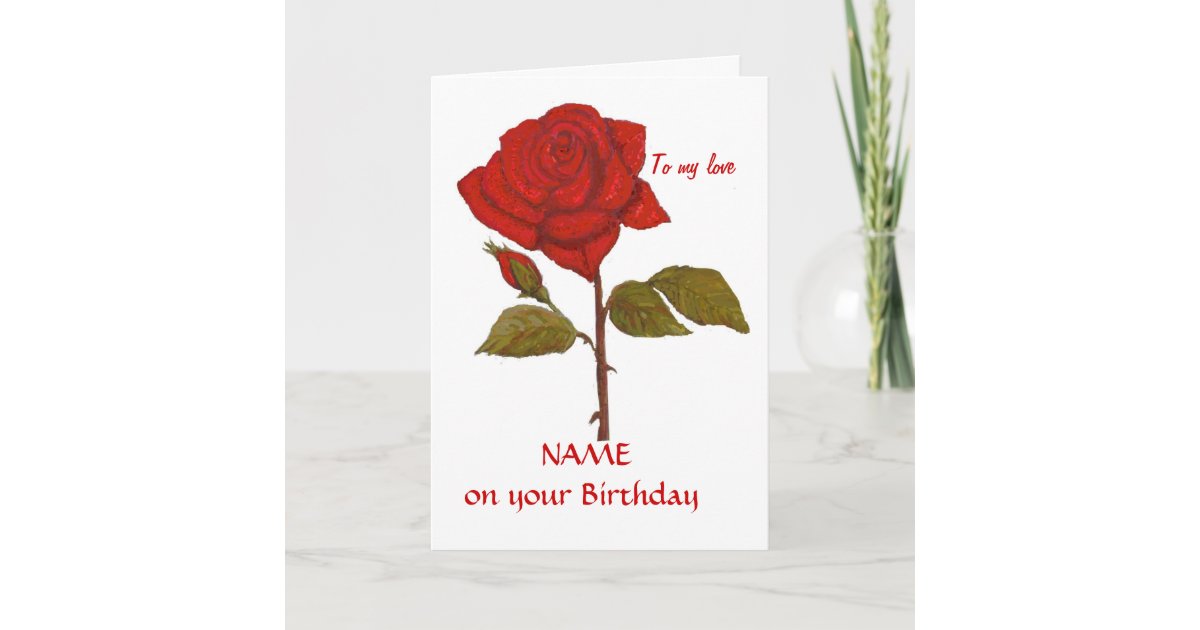 Beautiful Birthday Card With Red Roses