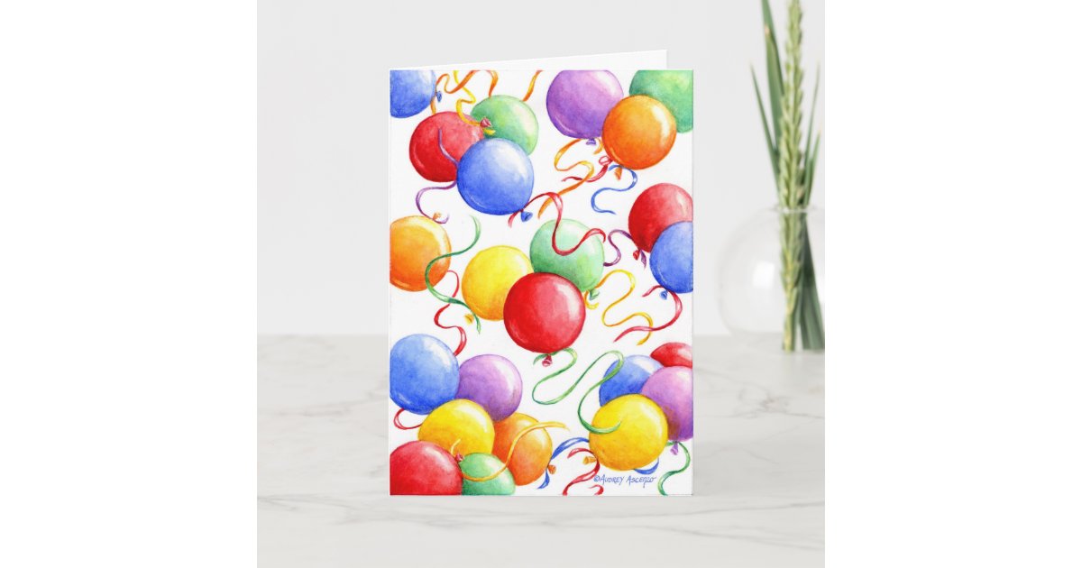 Birthday Religious Colorful Balloons Blessings Card Zazzle
