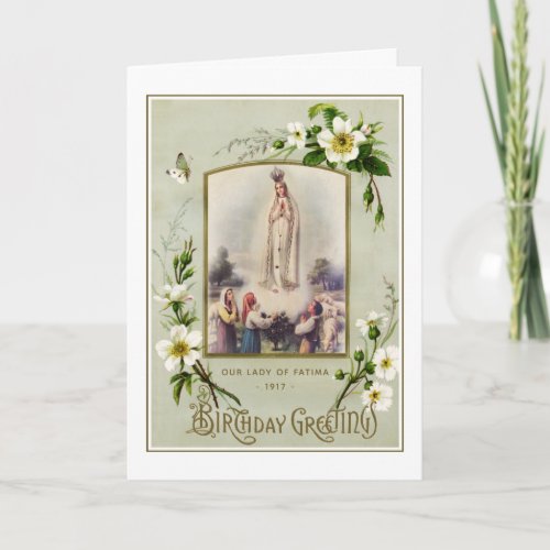 Birthday Religious Our Lady of Fatima VIrgin Mary Card