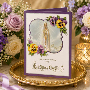 Birthday Religious Our Lady of Fatima Virgin Mary Card