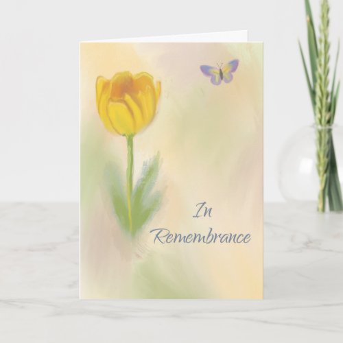 Birthday Remembrance Watercolor Flower Butterfly Card