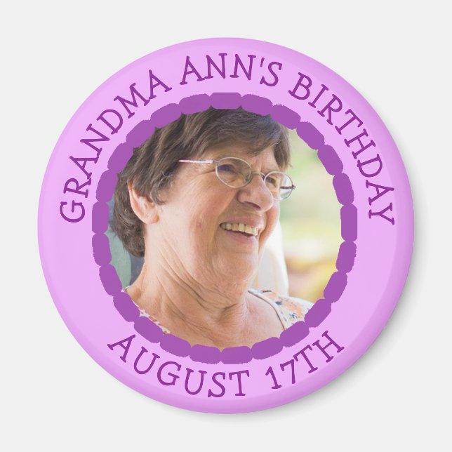 Birthday Reminder Personalized Photo Magnet (Front)