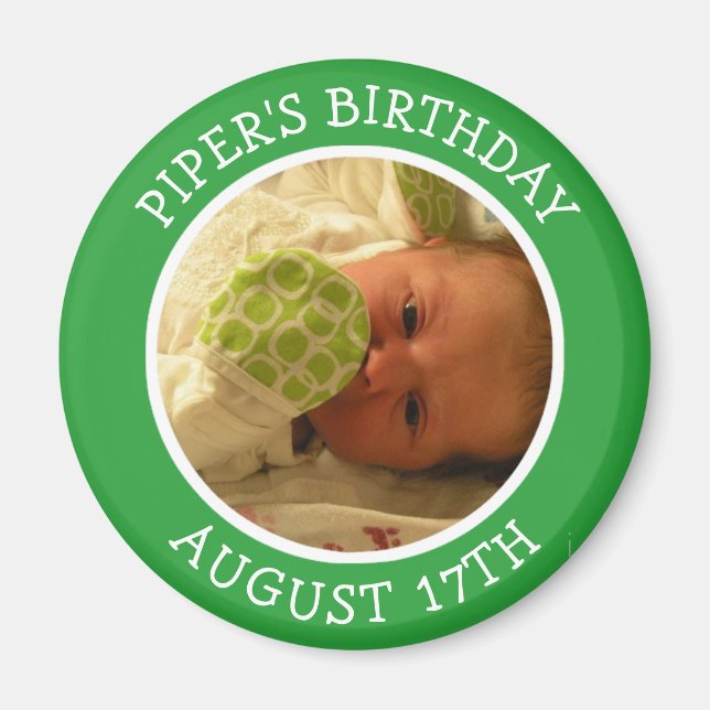 Birthday Reminder Personalized Photo Magnet (Front)