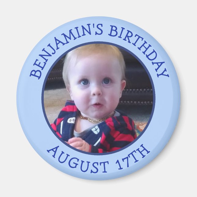 Birthday Reminder Personalized Photo Magnet (Front)