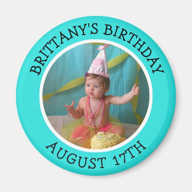 Birthday Reminder Personalized Photo Magnet (Front)