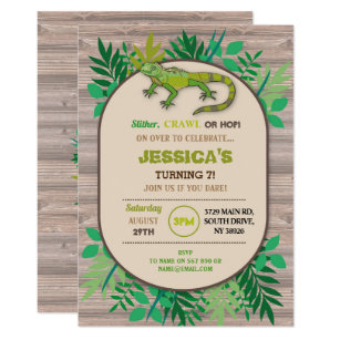 Lizard Birthday Invitations Zazzle