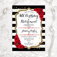 Birthday & Retirement Party - Black White Red Gold