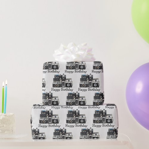 Birthday Retro Camera Collection  Wrapping Paper