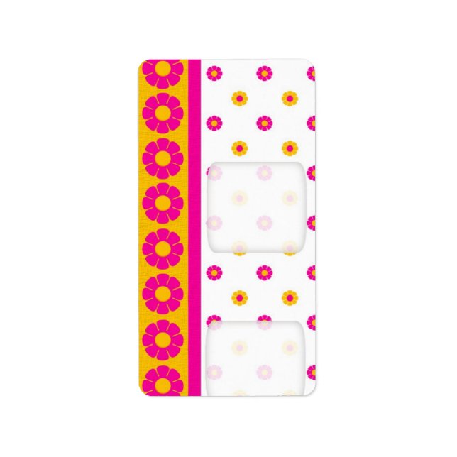 Birthday Retro Flower Miniature Candy bar wrappers Label (Front)