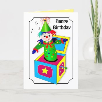 Birthday  Retro Jack In The Box Vivid Colors  Card by TrudyWilkerson at Zazzle