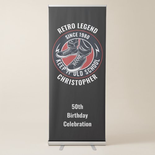 Birthday Retro Legend Vintage Sneaker Retractable Banner