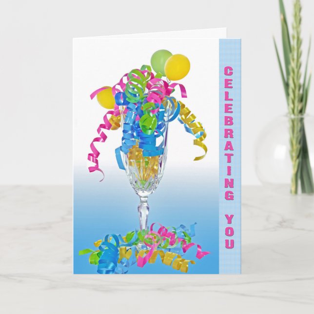 Birthday Ribbons and Balloons  Card (Front)