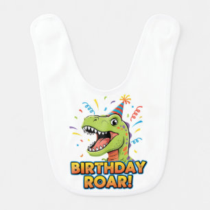 Birthday Roar Cute Dinosaur Birthday Party Design Baby Bib