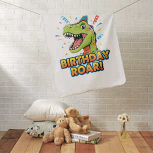 Birthday Roar Cute Dinosaur Birthday Party Design Baby Blanket