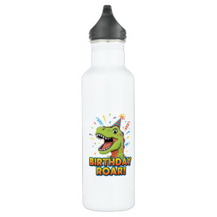 Birthday Roar Cute Dinosaur Birthday Party Design Stainless Steel Water Bottle