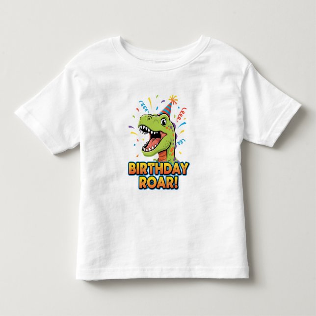 Birthday Roar Cute Dinosaur Birthday Party Design Toddler T-shirt (Front)