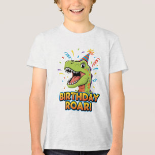 Birthday Roar Cute Dinosaur Birthday Party Design Tri-Blend Shirt