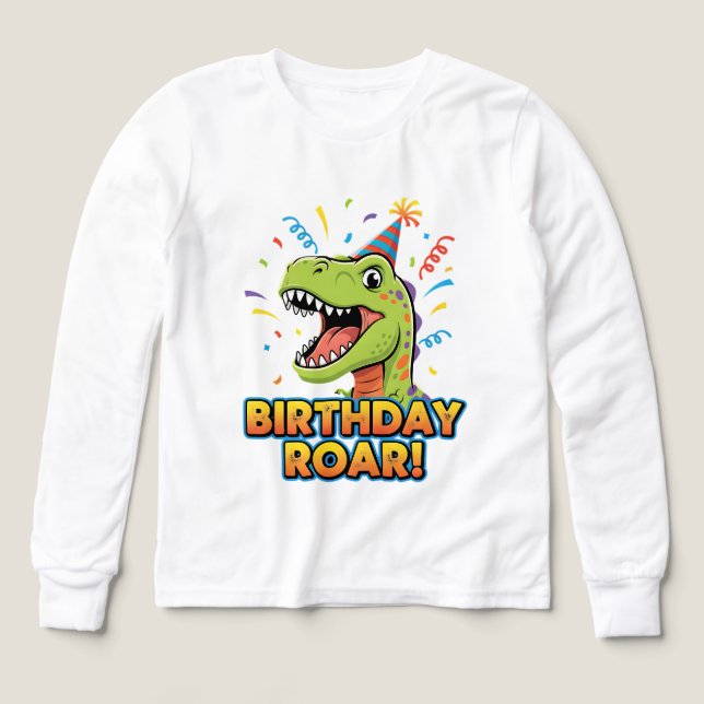 Birthday Roar Cute Dinosaur Birthday Party Design Tri-Blend Shirts (Design Front)