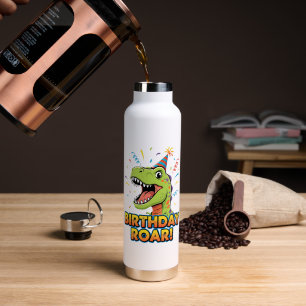 Birthday Roar Cute Dinosaur Birthday Party Design Water Bottle