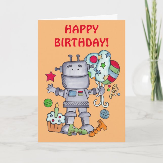 Birthday Robot Card (Front)