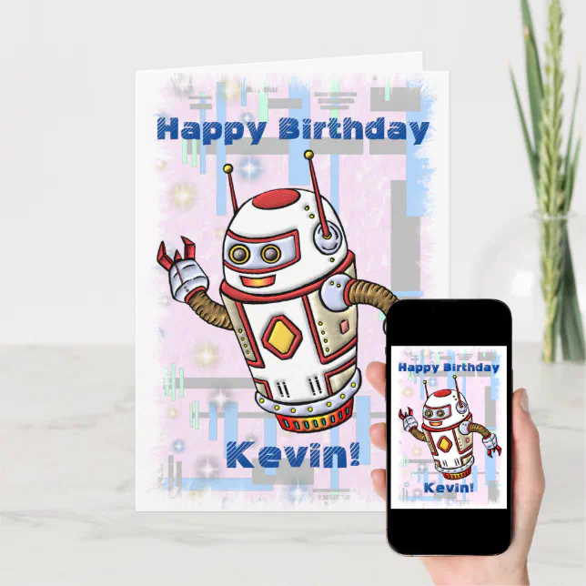 Birthday Robot Card | Zazzle