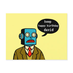 Birthday Robot Postcard