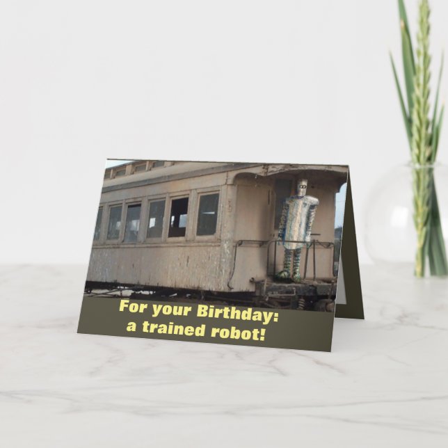 BIRTHDAY ROBOT PUN by Jetpackcorps Card (Front)