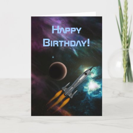 Birthday Rocketship Card